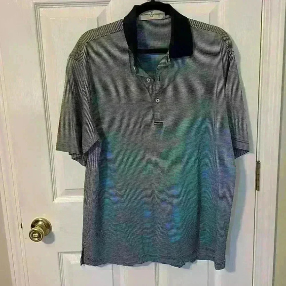 Men’s polo blue stripes size large - Picture 1 of 5